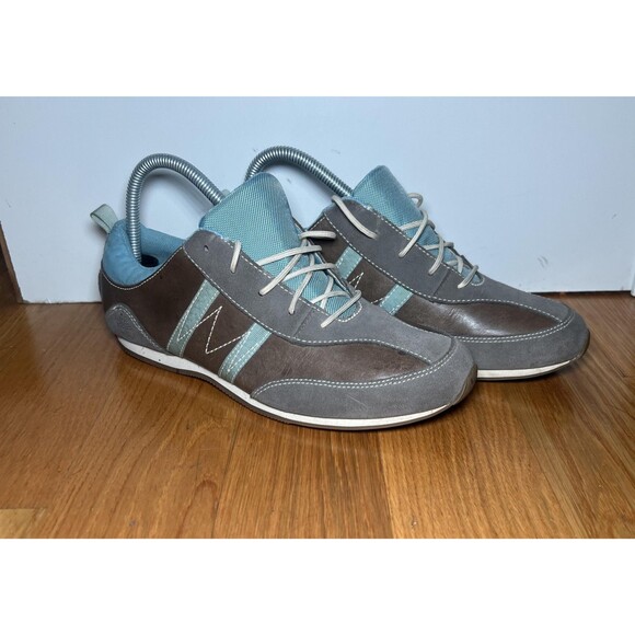 Timberland Shoes Womens Size 8.5 Gray Brown Blue Low Top Lace Up Leather Casual - Picture 3 of 11